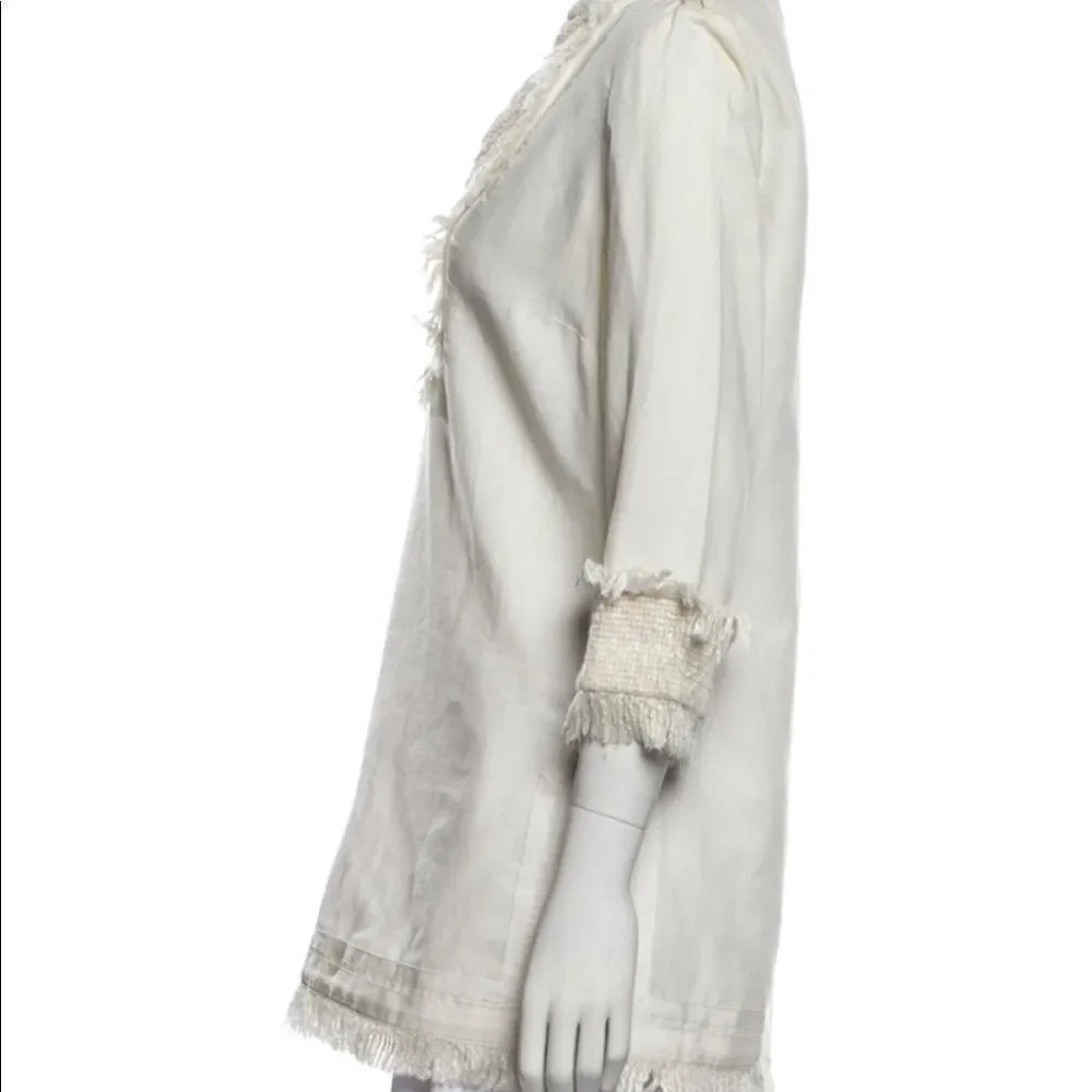 💙 Tory Burch White Fringe Tunic Top